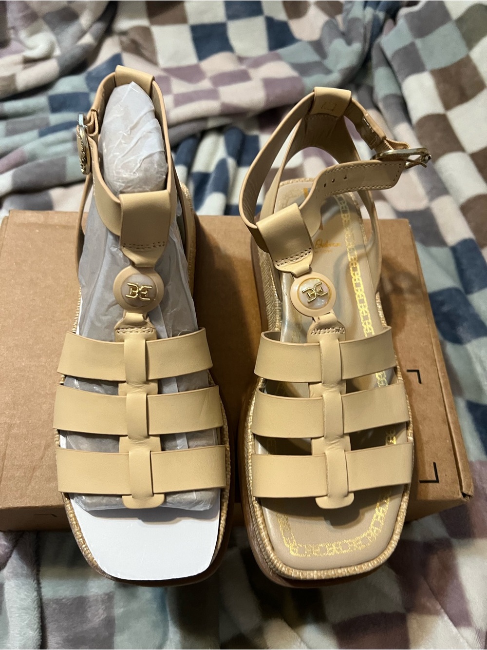 Sam Edelman Beige Strappy Sandals for Women